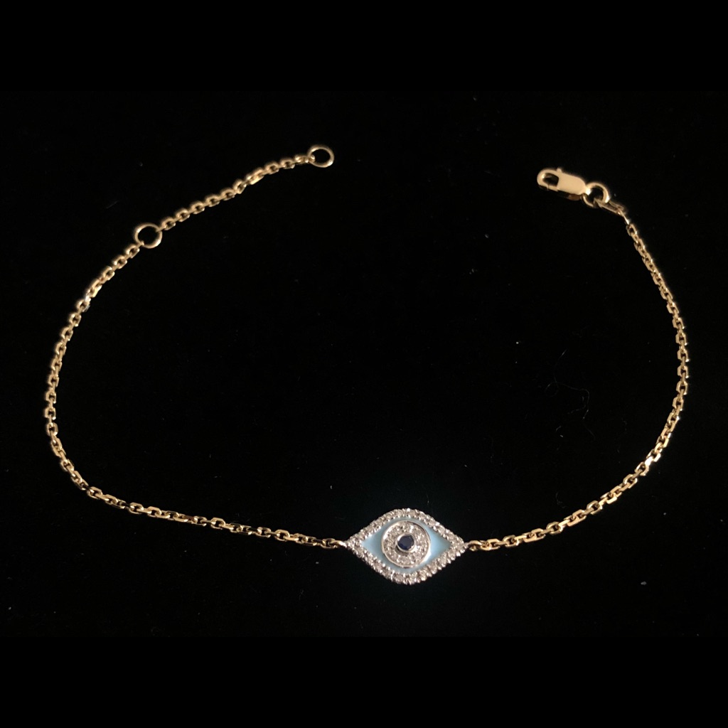 14kt Gold Evil Eye Bracelet